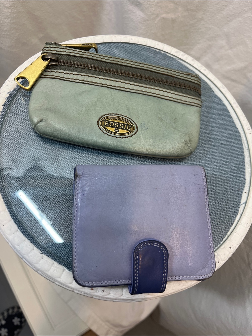 Fossil Mint Coin Pouch and Lavender Snap Wallet